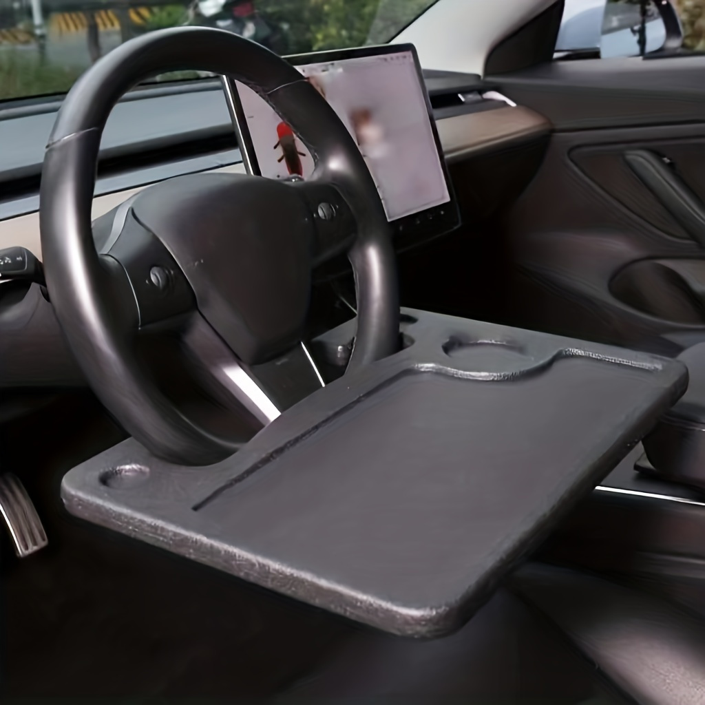 Desk Setup Pc - 車用トレイ ポータブルカーラップトップコンピューターデスクスタンド 食事用/仕事用 車のハンドル用ダイニングテーブル ほとんどの車に対応 ブラケット付きドリンクトレイボード