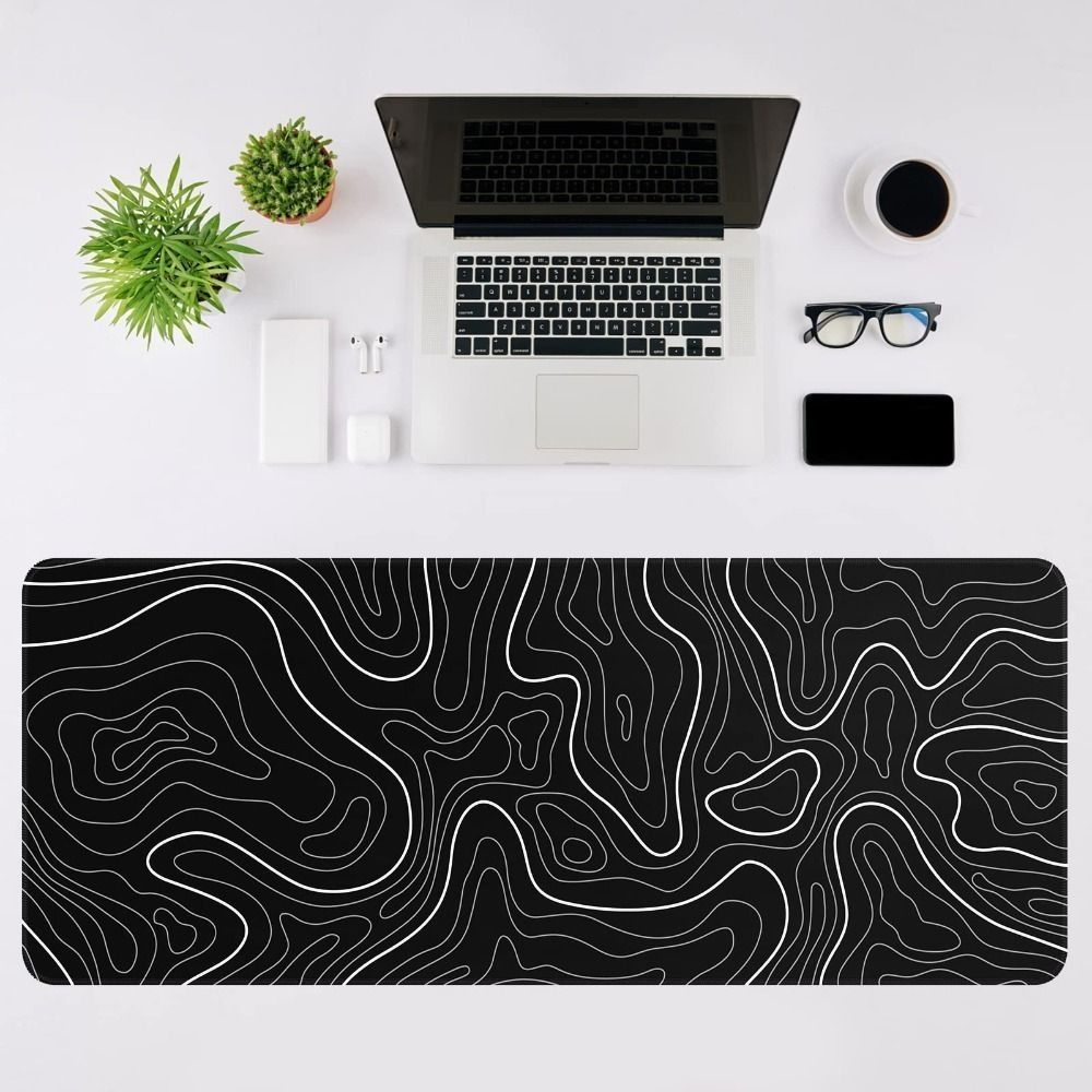 Desk Setup Rug - プロフェッショナルゲーミング地形形状ゲーミングマウスパッド滑り止め耐摩耗性キーボードパッドコンピュータキーボードマットコンピュータデスク