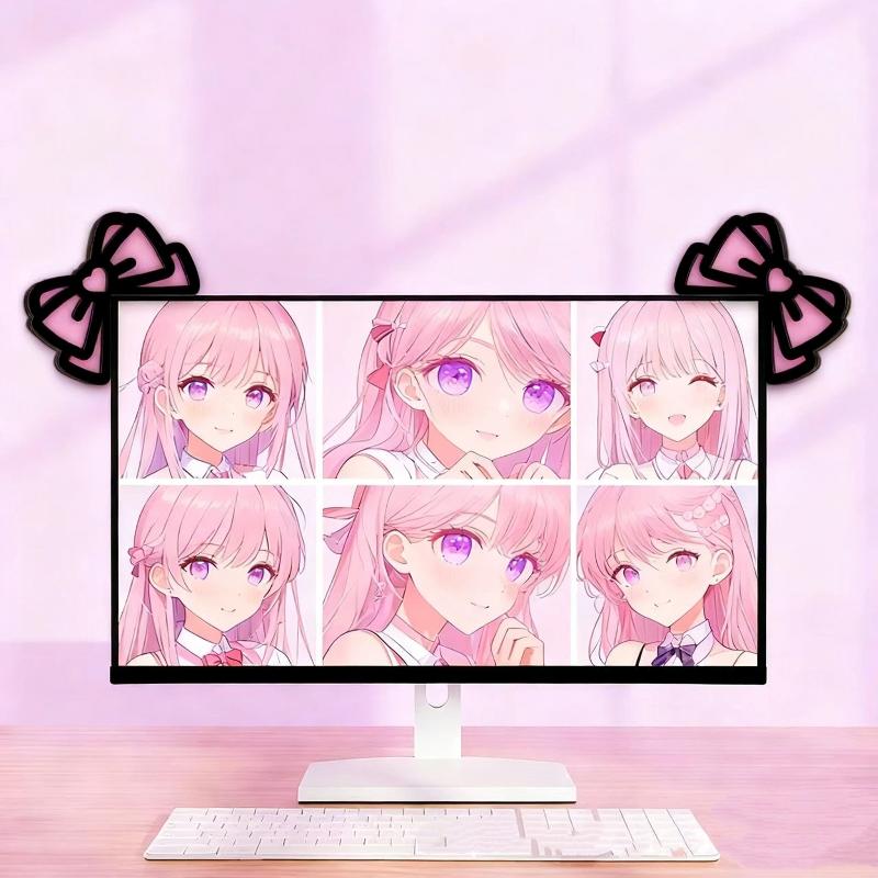 Desk Setup Pc - 新しい 1/2 個木製ちょう結び PC アクセサリーかわいい 2D