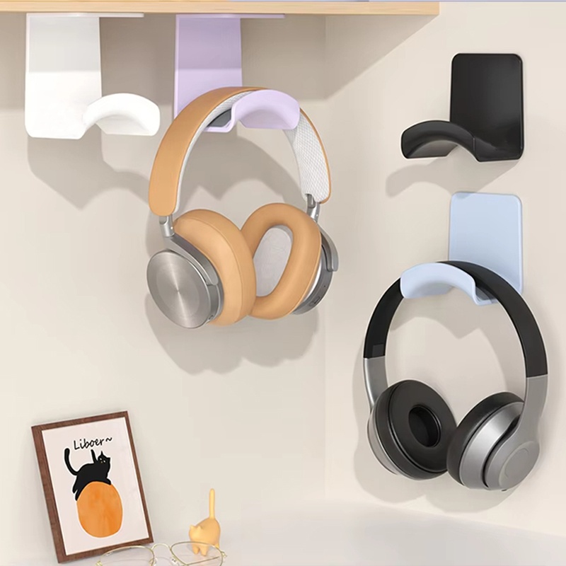 Headphone Hook Under - 2 個ユニバーサルプラスチック壁掛けヘッドフォンスタンドゲームコントローラーハンガーホルダー粘着壁掛けイヤホン収納スタンド