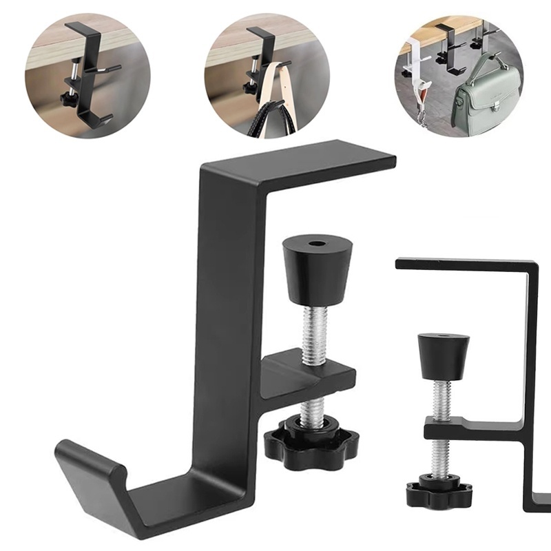 Headphone Hook Under - パンチフリー多機能ヘッドホンデスクエッジフックテーブルエッジダブルフックハンギングバッグフックデスクハンガーバックパック収納フック