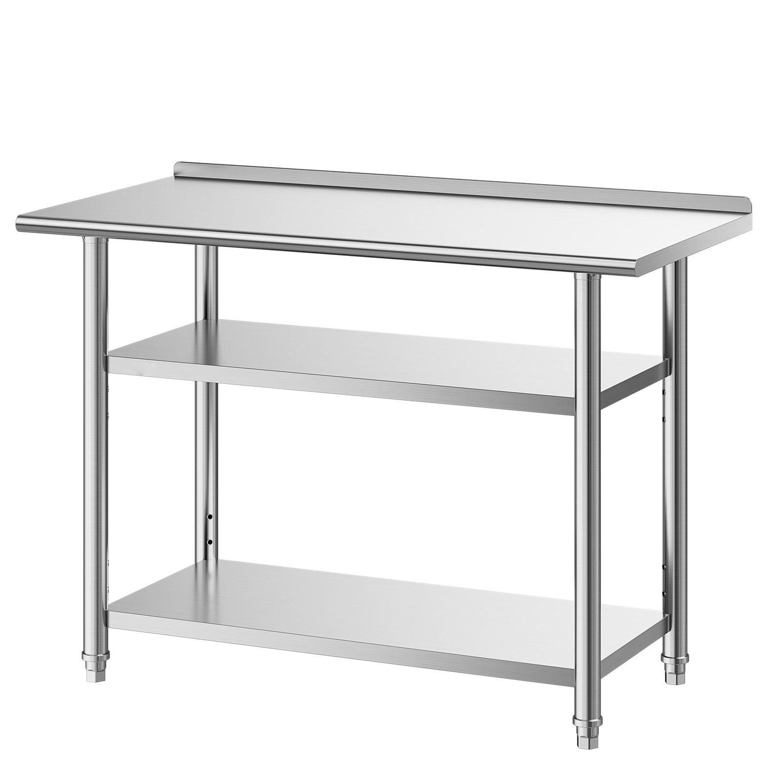 Desk Setup Shelves - SucceBuy 24x48インチ ステンレス製ワークテーブル（棚2段、バックガード付き）業務用キッチンワークステーション（レストラン、家庭用）
