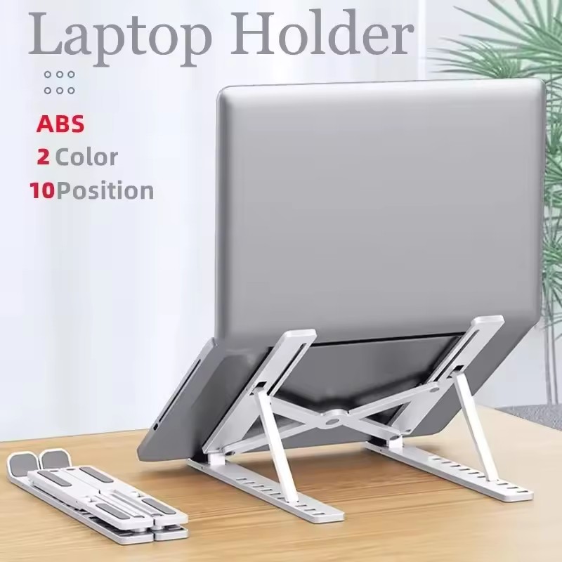 Desk Setup Mac - 折りたたみ式ポータブルラップトップスタンド、調節可能なコンピューターモニターホルダー、MacBook、iPad Air、タブレット、ノートブック用ベースデスクマウント
