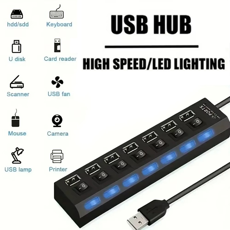 Desk Setup Mac - 7 ポート USB 2.0 ハブスプリッター PC