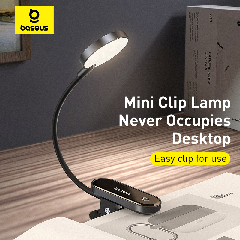 Desk Setup Laptop - Baseus ポータブルデスクランプ LEDミニクリップ USB充電式テーブルランプ 無段階調光 ノートパソコン読書