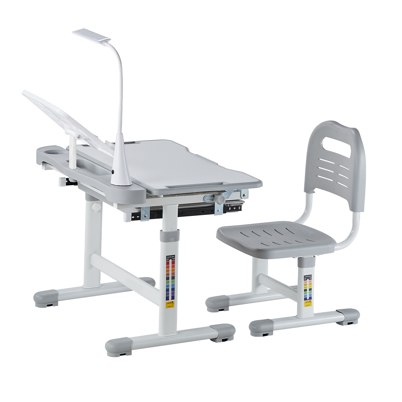 Desk Setup Kit - SucceBuy キッズ学習椅子と机セット 子供用学習机と椅子 テーブルランプ付き 高さ調節可能 寝室と学習室用