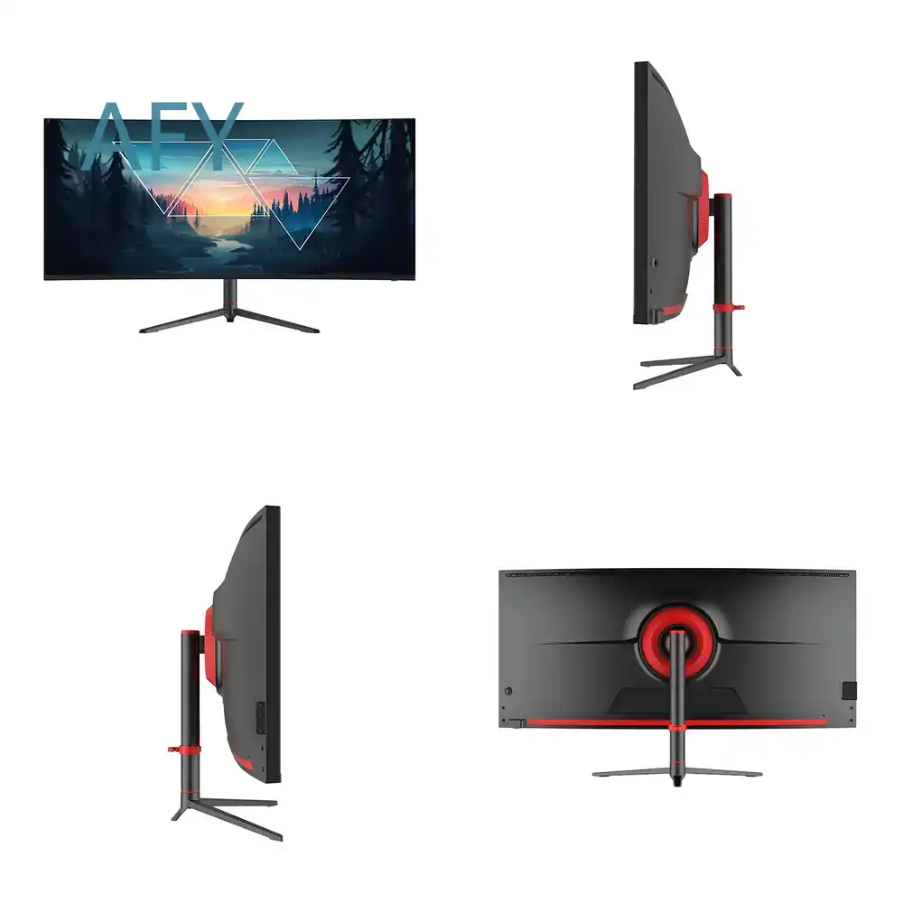 Desk Setup Dual Monitor - Flashworth 34インチ 4K曲面ゲーミングモニター 144Hz PCコンピューターデスクセットアップ ホームオフィス