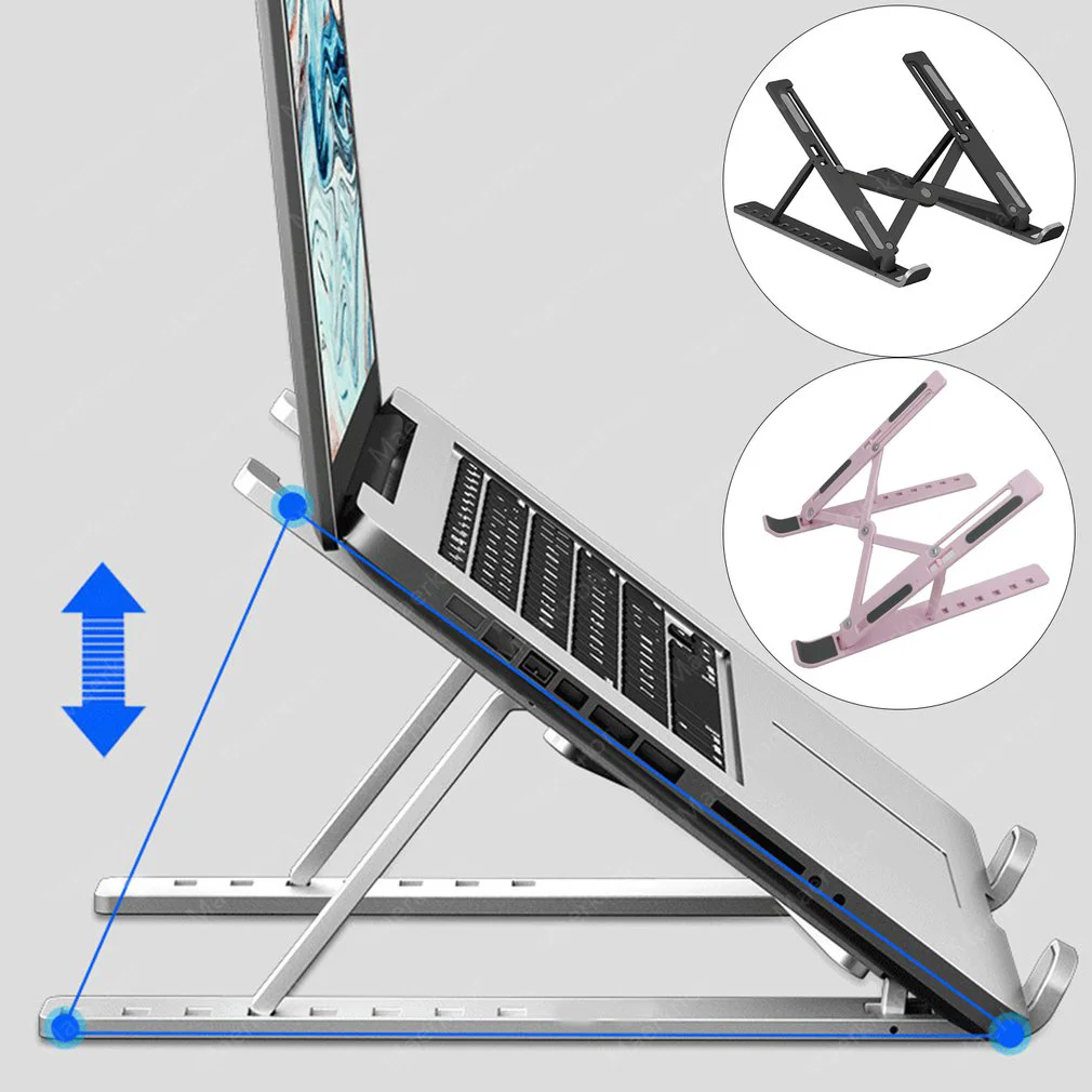 Desk Setup Mac - 折りたたみ式ラップトップスタンドポータブル調節可能なノートブックブラケット ABS 素材デスクホルダー Macbook Air iPad