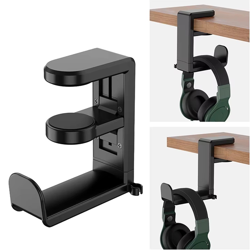 Headphone Hook Under - ユニバーサルゲーミングヘッドフォンスタンドヘッドセットフックホルダー収納ホルダー調整可能な360度回転付き ° 回転式イヤホンクリップ（ボーズ、ソニー用）