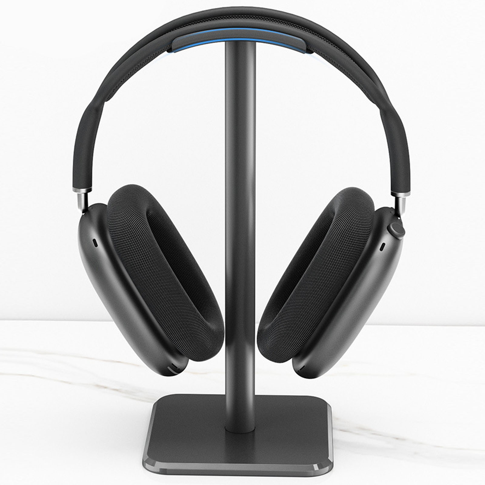 Headphone Hook Under - ヘッドフォンスタンド 角丸コーナー 滑り止めベース TPUトレイ 頑丈な金属バー ヘッドセットホルダー