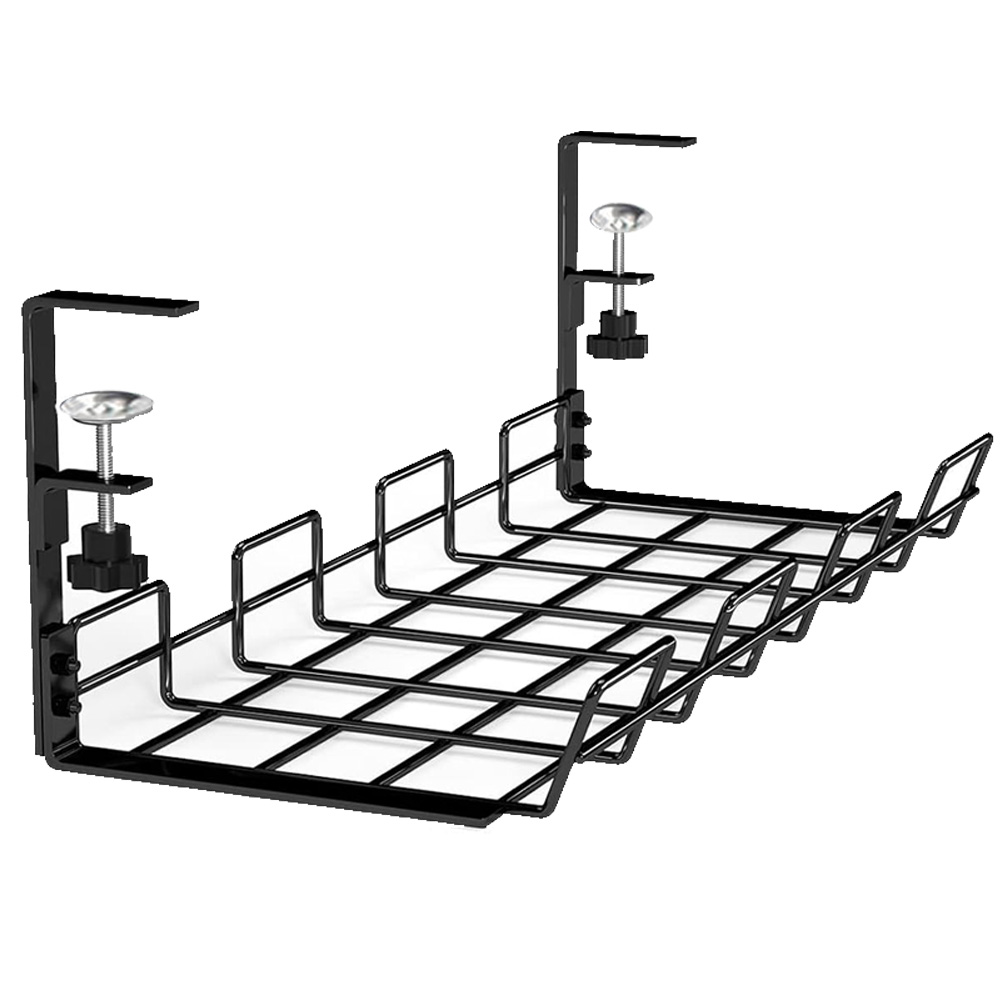 Desk Setup Shelves - デスク下のケーブル管理ボックス ケーブルオーガナイザー 収納棚 デスクワイヤー管理 ケーブルトレイ デスク下