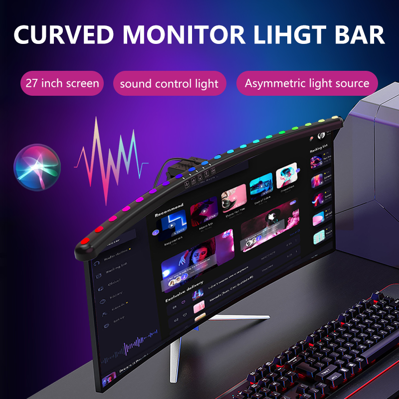 RGBライトバーモニター スマートWiFiルームデコレーショ - Desk Setup Pc のレビューと価格