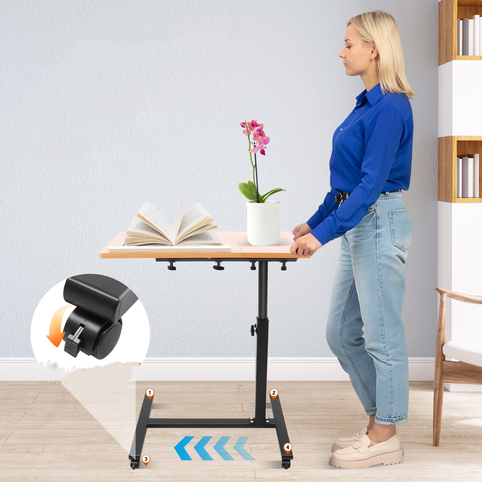 モバイルラップトップテーブル 調整可能 360度回転 °   - Desk Setup Pc のレビューと価格