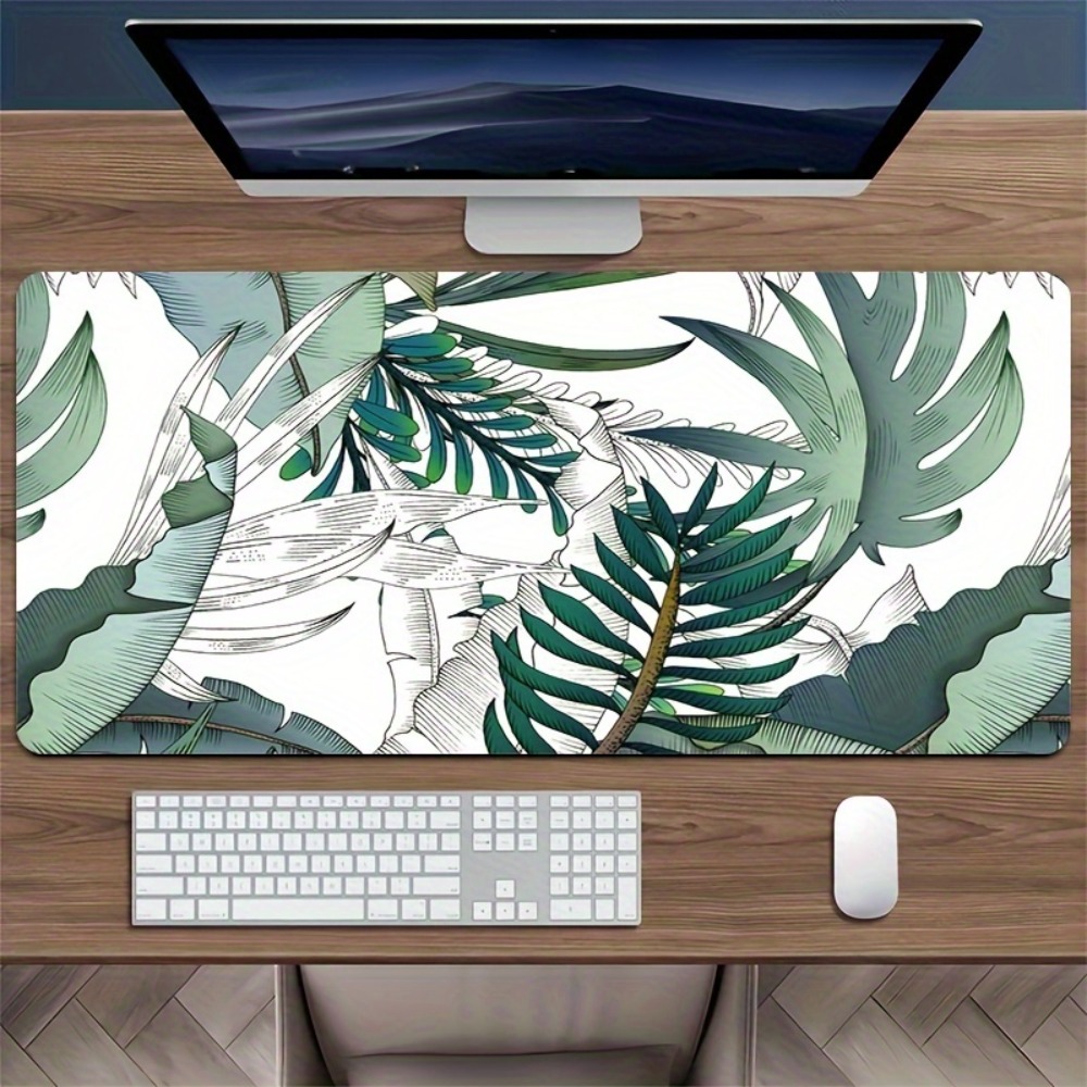 熱帯植物柄、滑り止め底面、オフィスデスクパッド、コンピュータ - Desk Setup With Plants のレビューと価格