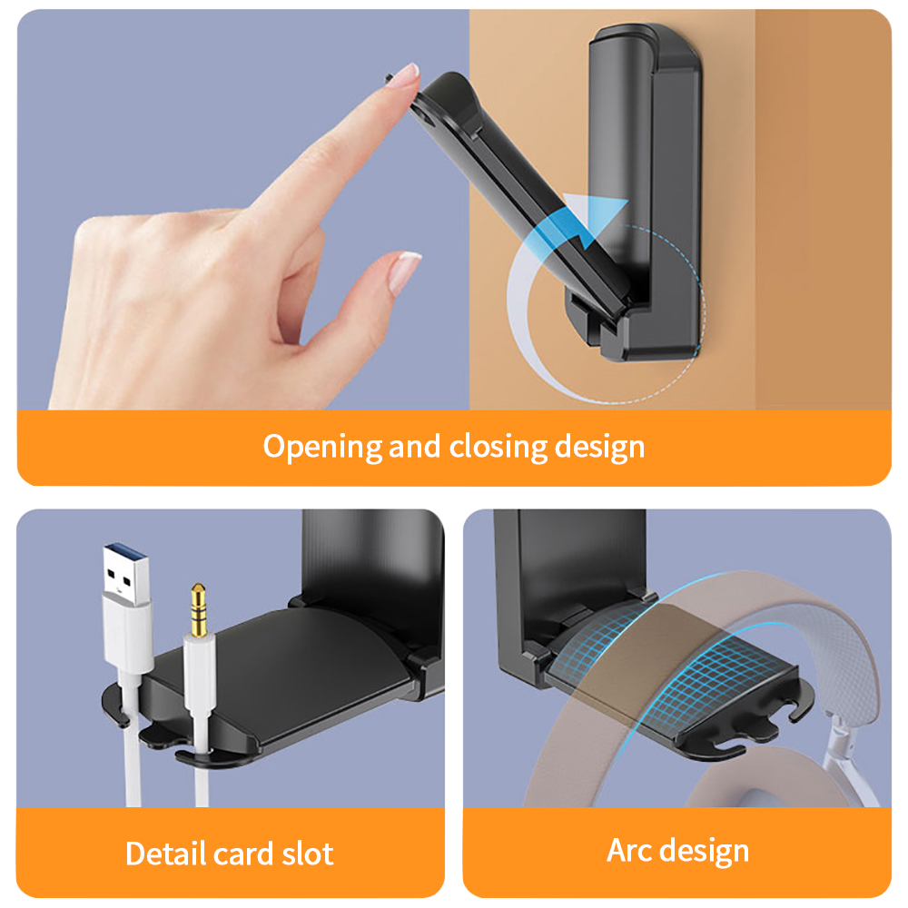 折りたたみ式ゲーミングヘッドセット,スタンド,コントローラー - Headphone Hook Under のレビューと価格