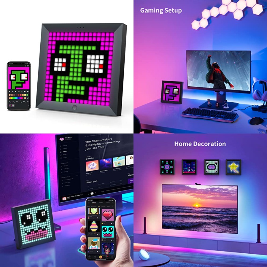 LEDライトピクセルディスプレイパネル、RGBライトバー対応 - Gaming Setup Desk のレビューと価格