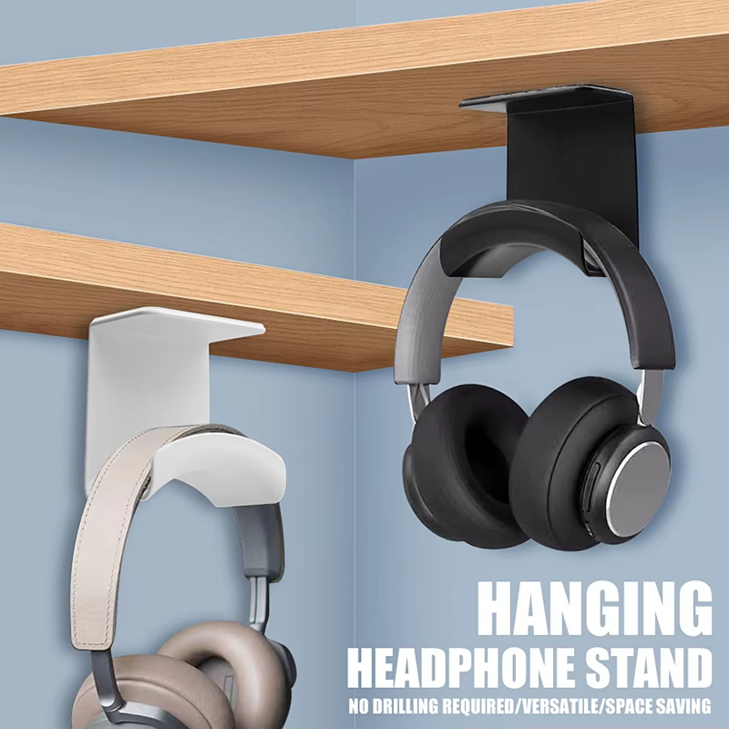 ユニバーサルヘッドフォンスタンド粘着プラスチック壁掛けハンガ - Headphone Hook Under のレビューと価格