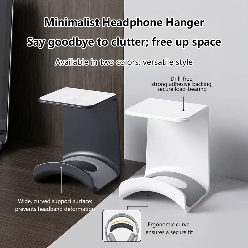ユニバーサルヘッドフォンスタンド粘着プラスチック壁掛けハンガ - Headphone Hook Under のレビューと価格