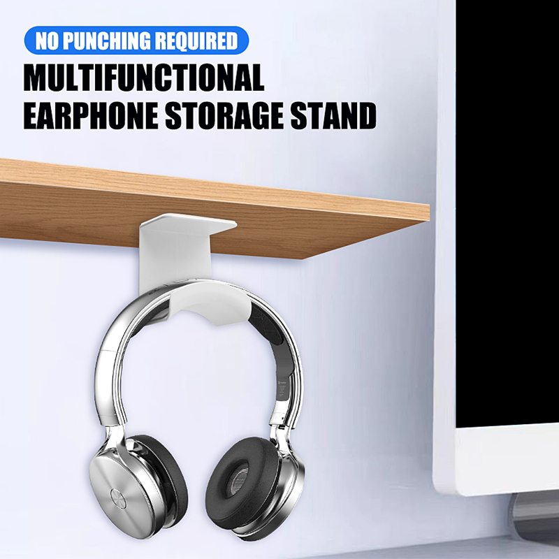 ユニバーサルヘッドフォンスタンド粘着プラスチック壁掛けハンガ - Headphone Hook Under のレビューと価格