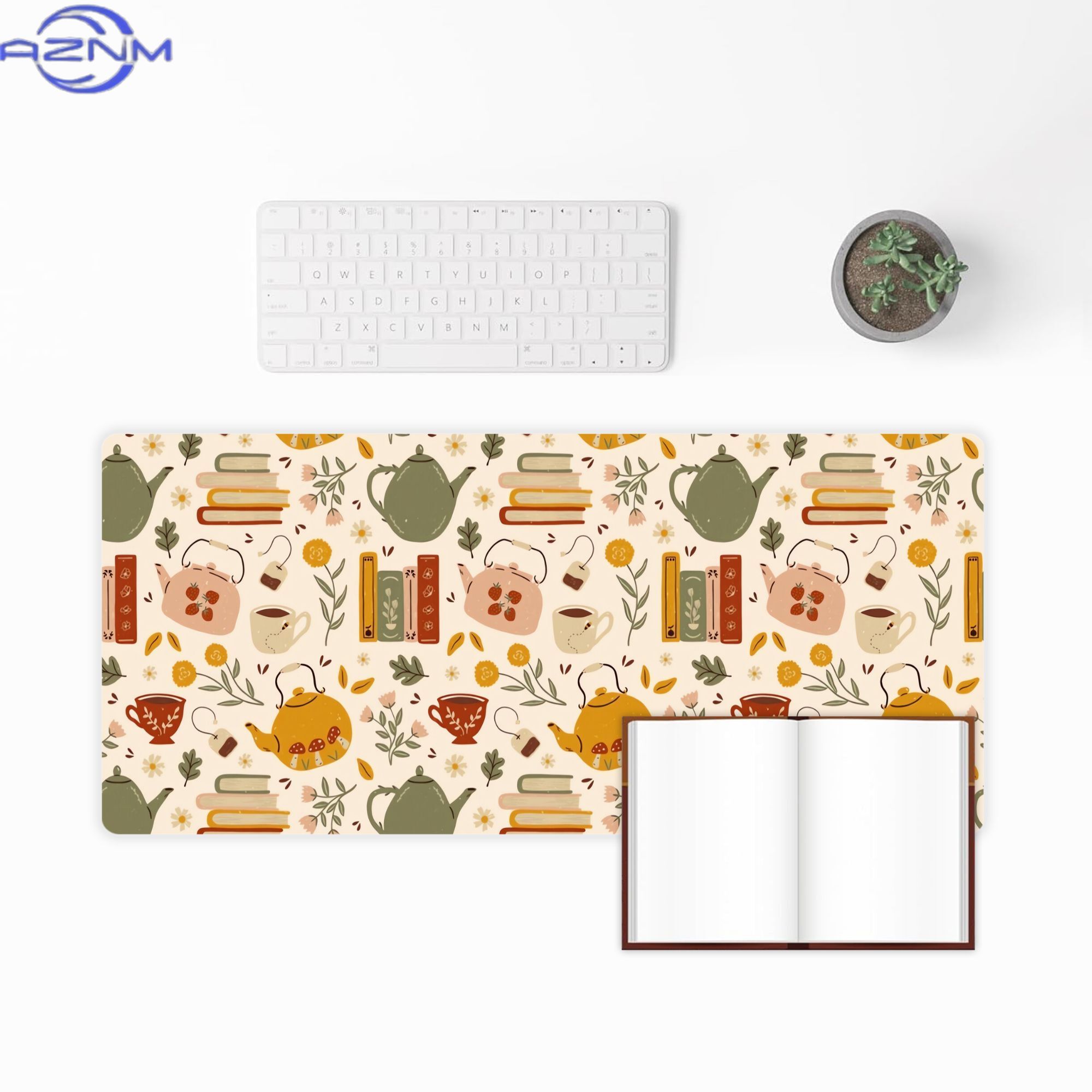 花柄と茶葉のテーマが特徴の大型デスクマットは、ゲームやストリ - Your Desk Setup のレビューと価格