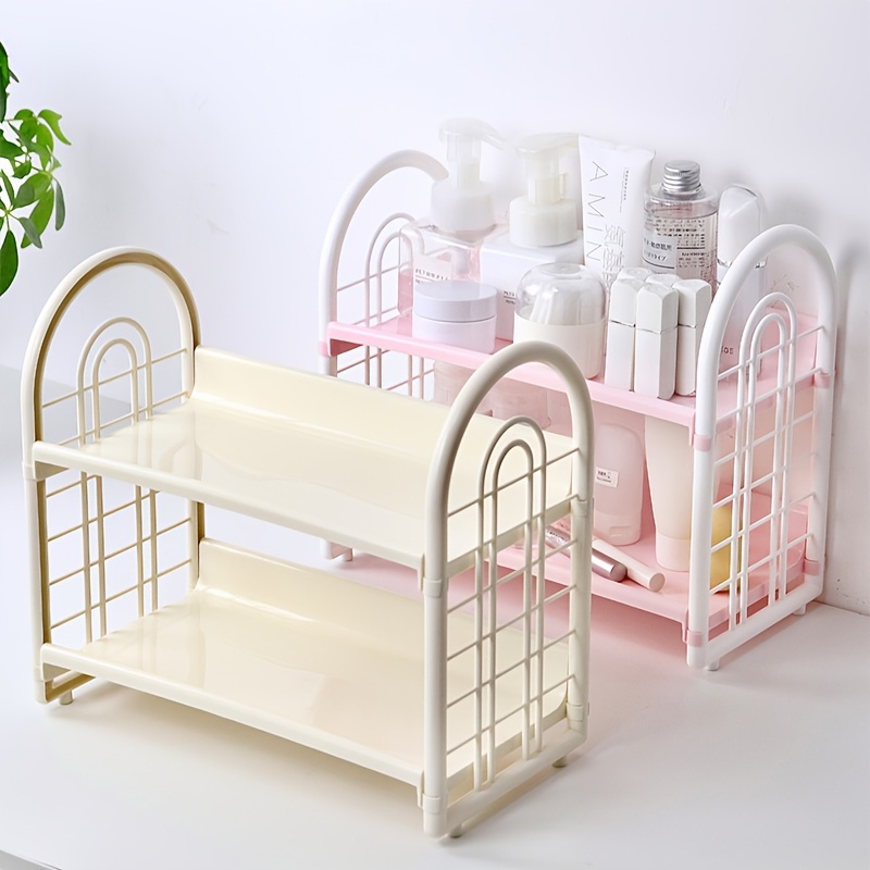 1個の二重層多機能プラスチックデスクトップオーガナイザーシェ - Desk Setup Shelves のレビューと価格