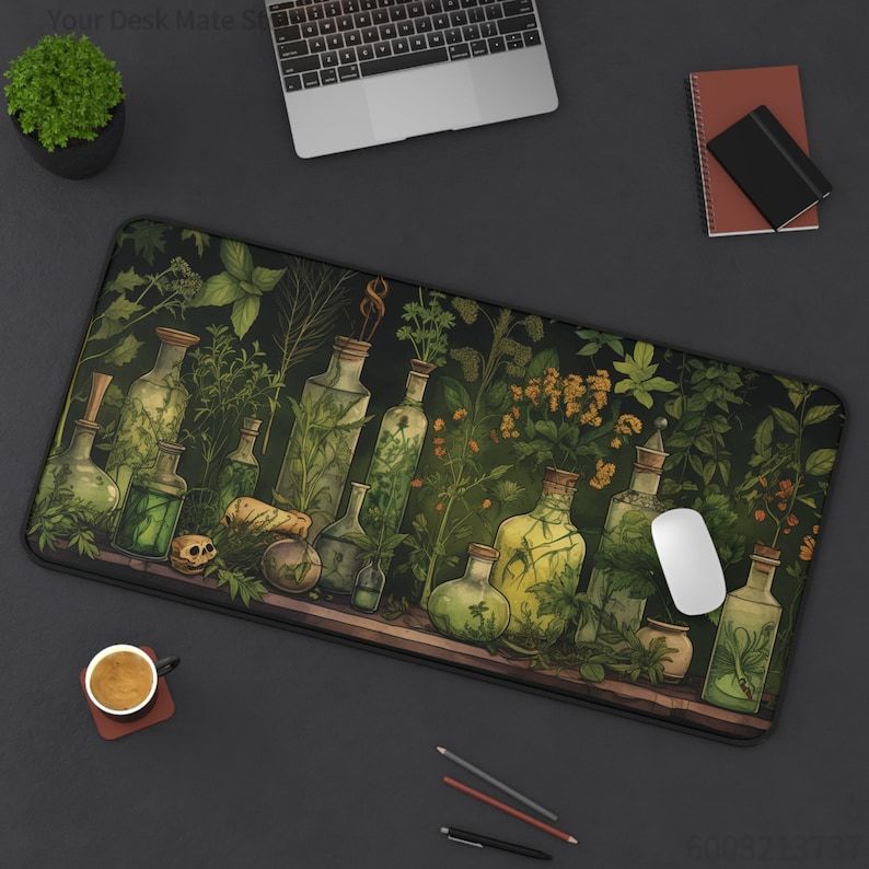 魔女のような植物ポーション植物デスク装飾グリーンデスクマット - Desk Setup With Plants のレビューと価格