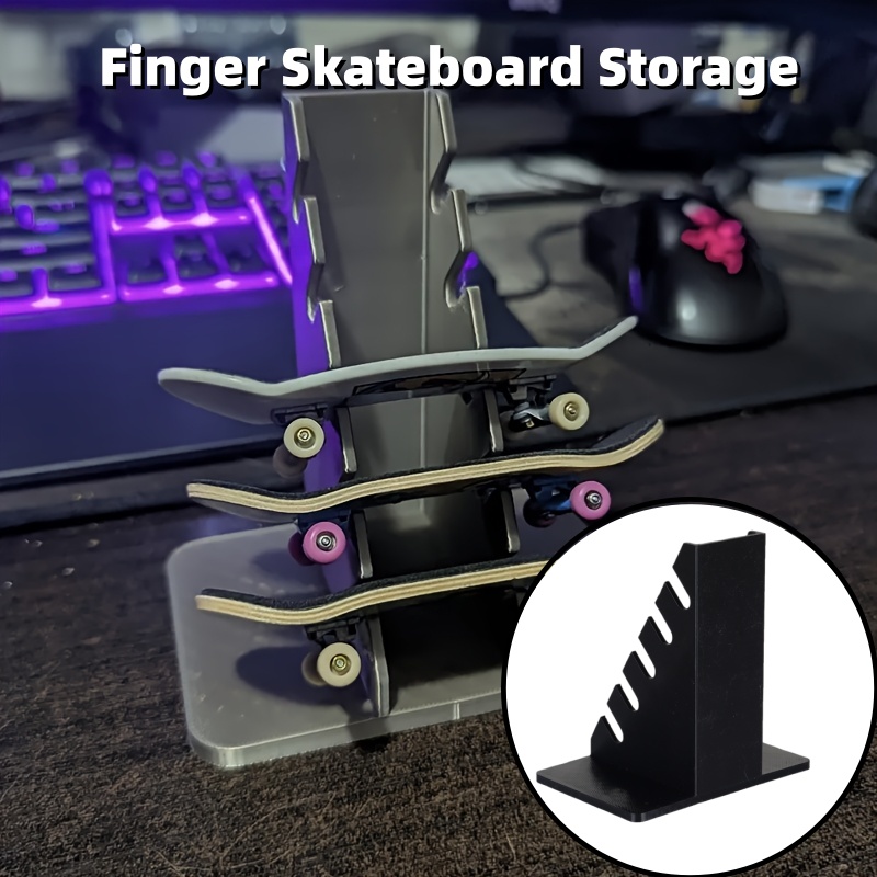 1 個フィンガースケートボードディスプレイスタンドフィンガー - Desk Setup Shelves のレビューと価格