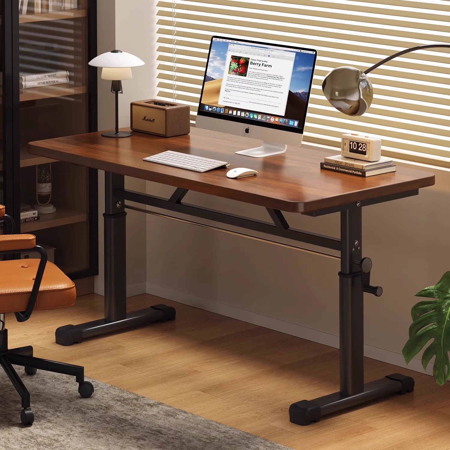 モダンなシンプルな高さ調節可能なコンピューターデスク、人間工 - Desk Setup Laptop のレビューと価格