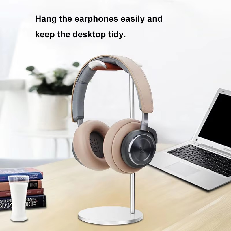 湾曲したアルミニウム製ヘッドフォンスタンドラック、頑丈な金属 - Gaming Setup Desk のレビューと価格