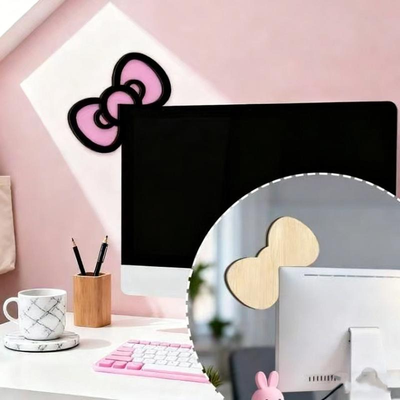 新しい 1/2 個木製ちょう結び PC アクセサリーかわいい - Desk Setup Pc のレビューと価格