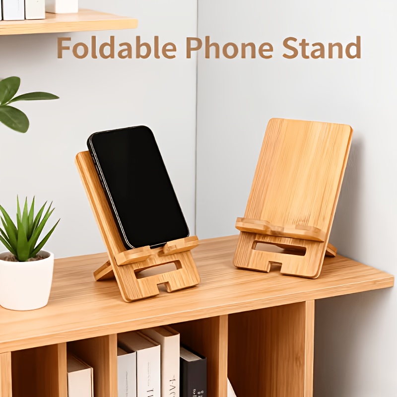 2個/4個/セット 木製竹製スマホスタンドホルダー 調節可能 - Desk Setup Kit のレビューと価格