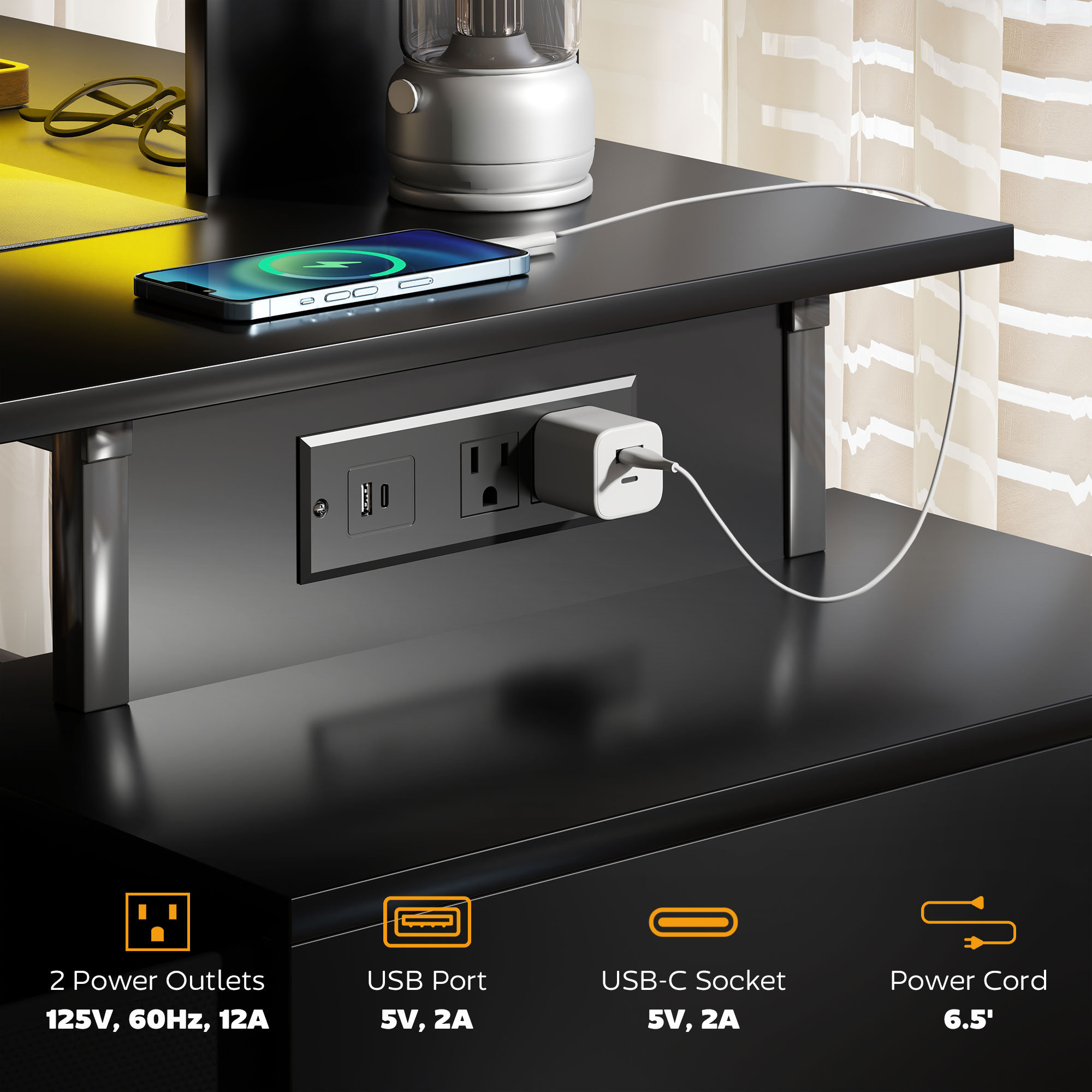 Homcom 56インチ ゲーミングデスク 電源コンセントと - Desk Setup Pc のレビューと価格