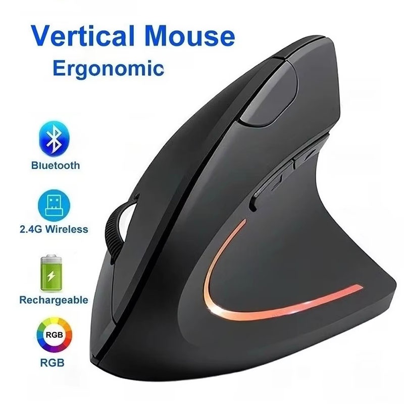 人間工学に基づいた垂直マウス 2.4GHz Bluetoot - Desk Setup Kit のレビューと価格