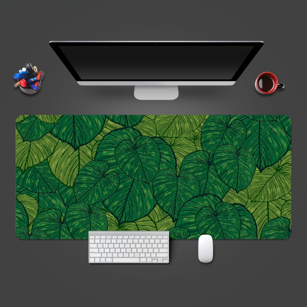 トロピカルグリーンリーフ拡張可能なマウスパッド、マレーシアの - Desk Setup With Plants のレビューと価格