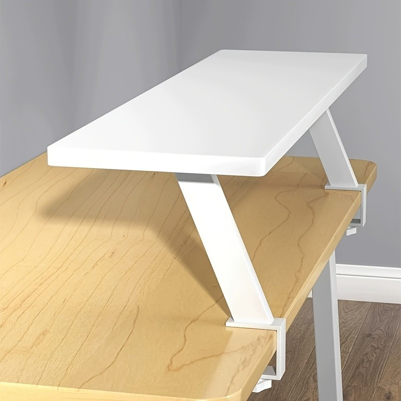 1つの白い木製フローティングデスクトップシェルフ - 長方形 - Desk Setup Shelves のレビューと価格