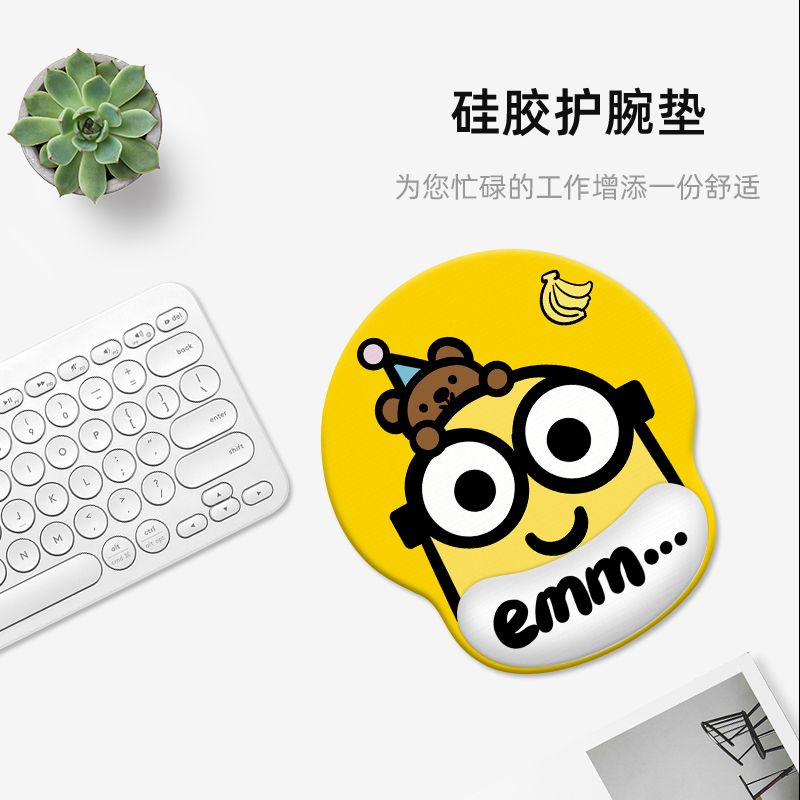 ミニオンズ漫画かわいいリストバンド付きマウスパッド カワイイ - Desk Setup Rug のレビューと価格