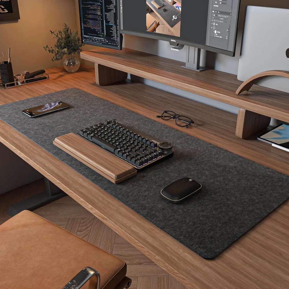 フェルトデスクマット コンピューターマット デスク用(31. - Desk Setup Rug のレビューと価格