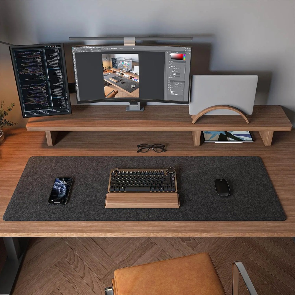 フェルトデスクマット コンピューターマット デスク用(31. - Desk Setup Rug のレビューと価格