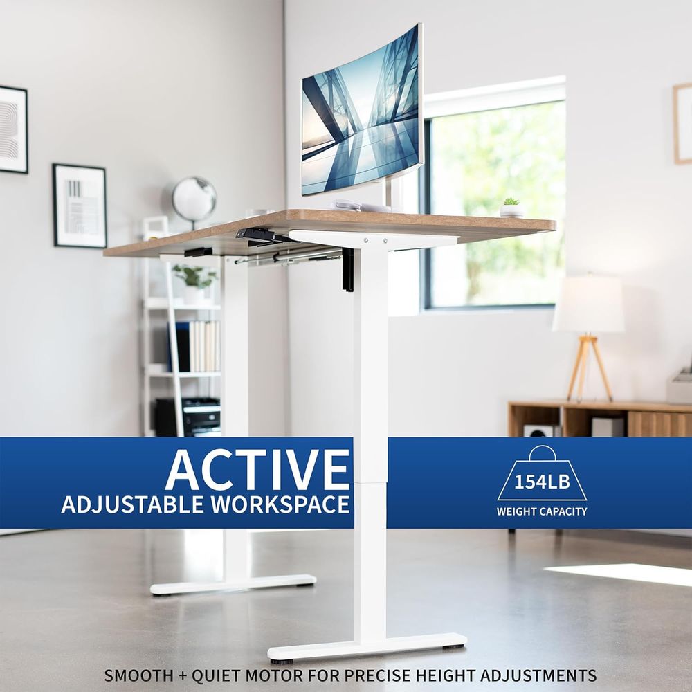 電動71 x 30インチスタンディングデスク、高さ調節可能、 - Desk Setup Kit のレビューと価格