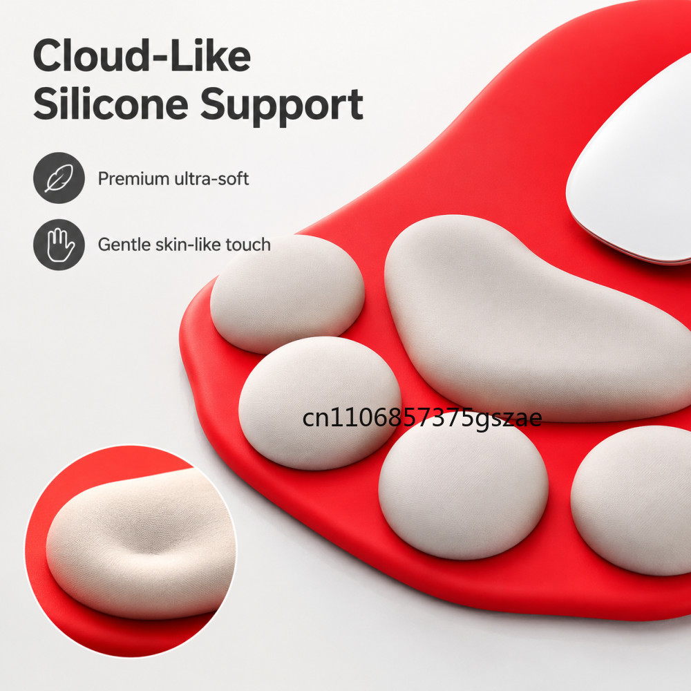 可愛い3D猫の足型マウスパッド、柔らかいシリコン製滑り止めマ - Desk Setup Mac のレビューと価格