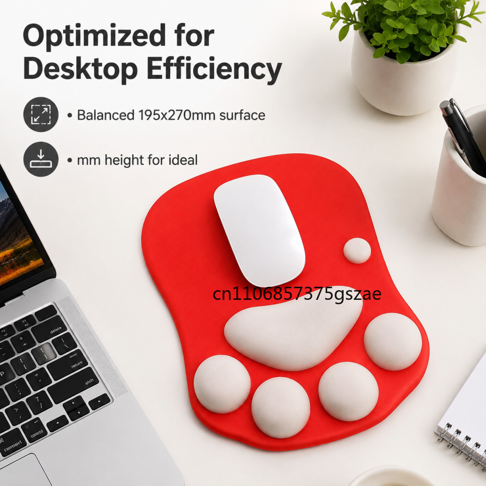 可愛い3D猫の足型マウスパッド、柔らかいシリコン製滑り止めマ - Desk Setup Mac のレビューと価格