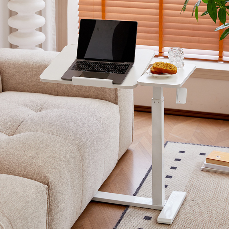 高さ調節可能なサイドデスクテーブル、傾斜調節可能な天板、キャ - Desk Setup Laptop のレビューと価格