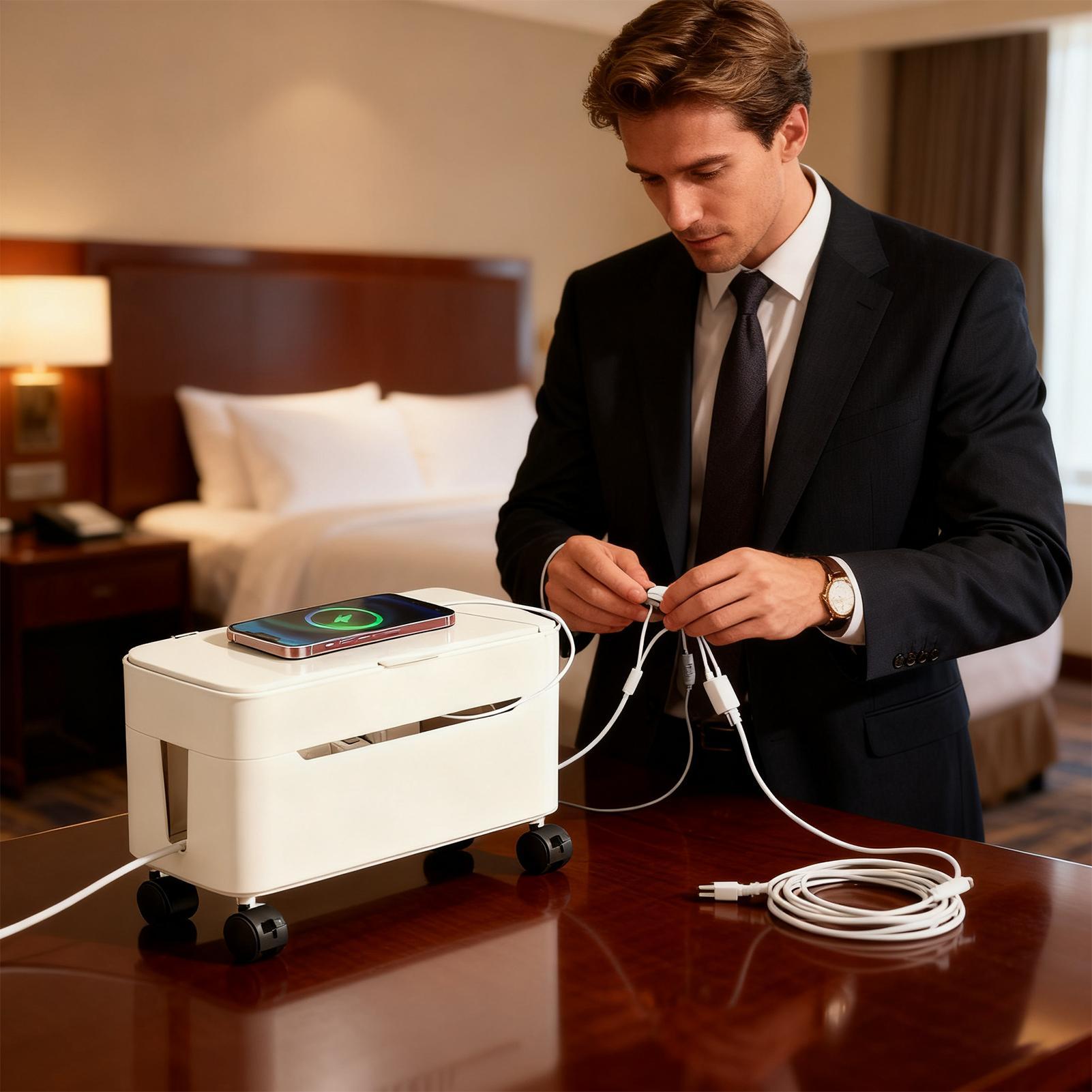 コード管理ボックス ワイヤー収納 ホイール付き 電源コード  - Desk Setup With Tv のレビューと価格