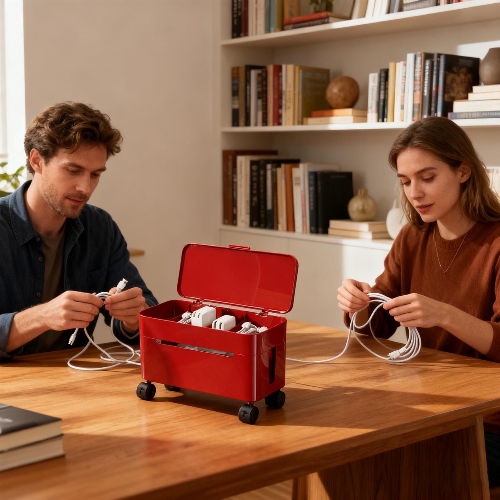 コード管理ボックス ワイヤー収納 ホイール付き 電源コード  - Desk Setup With Tv のレビューと価格