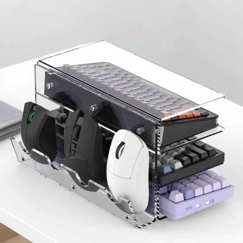 キーボードディスプレイスタンド 3段アクリルクリアラック マ - Gaming Setup Desk のレビューと価格
