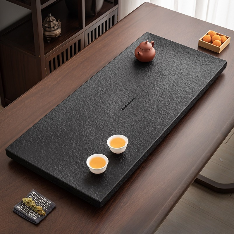 天然黒石茶盆、中国カンフー茶器セット（リビングルームデスクト - Desk Setup Black のレビューと価格