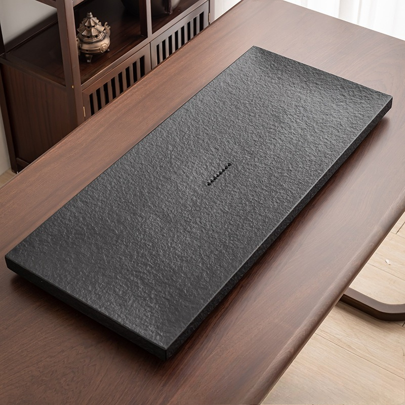 天然黒石茶盆、中国カンフー茶器セット（リビングルームデスクト - Desk Setup Black のレビューと価格