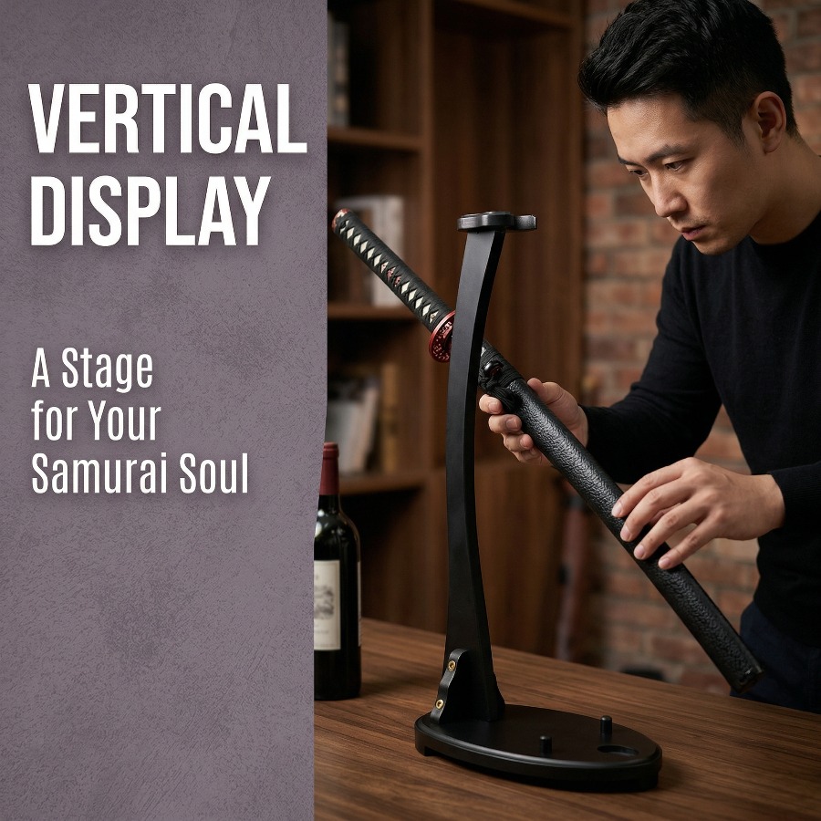 垂直刀スタンド剣棚サポートサーベルディスプレイラック単層デス - Desk Setup Shelves のレビューと価格