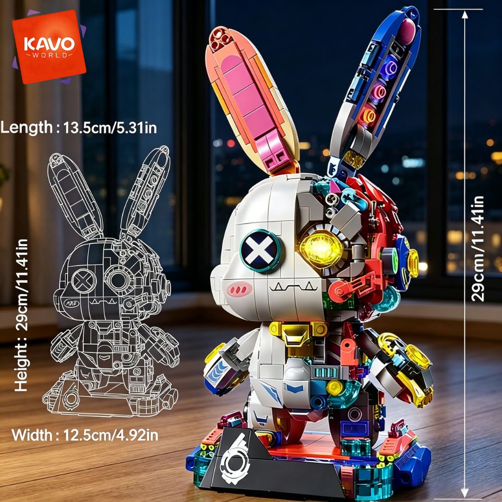 KAVOWORLD 1377ピース ロボットウサギ 組み立て - Desk Setup Kit のレビューと価格
