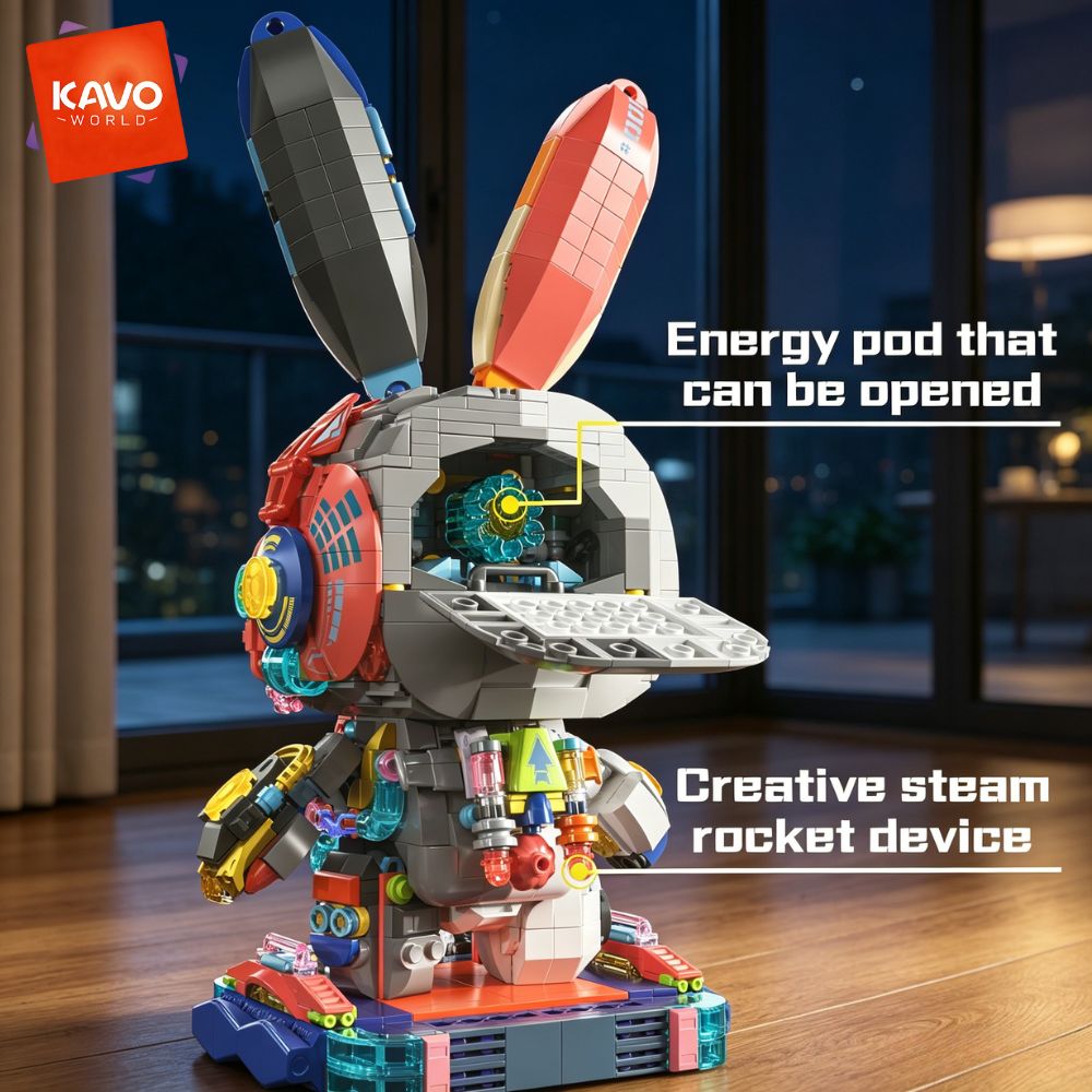 KAVOWORLD 1377ピース ロボットウサギ 組み立て - Desk Setup Kit のレビューと価格